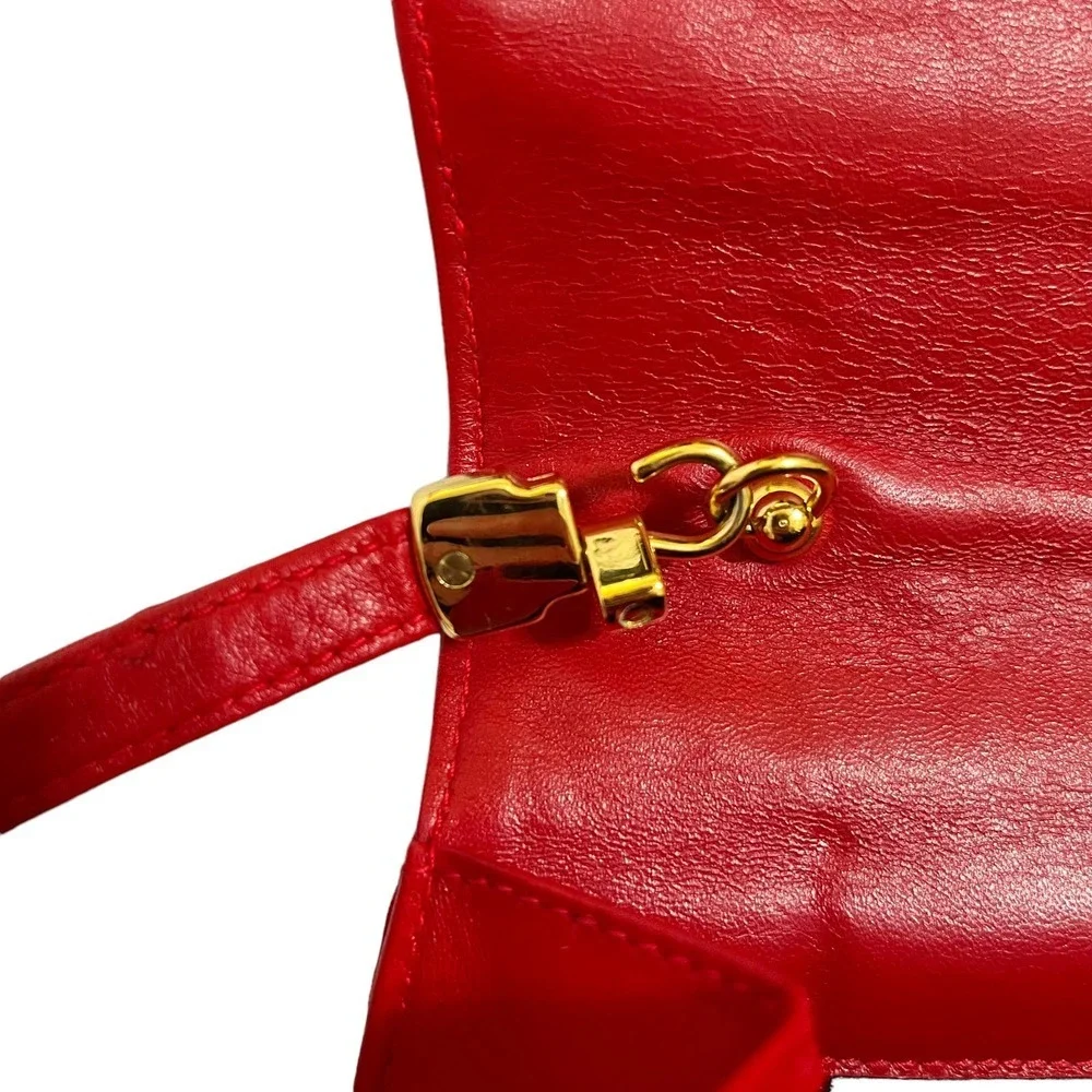 Valentino Garavani Vintage Red Leather Suede Whipstitch Luxury Saddle Bag - Picture 8 of 16